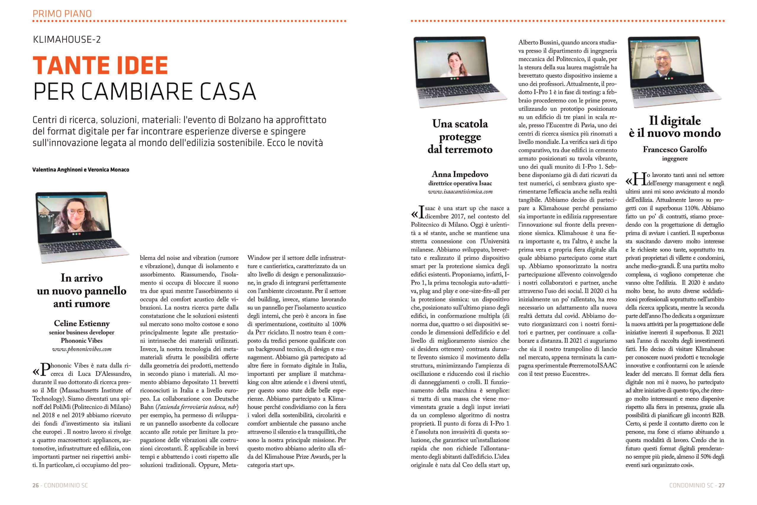 intervista su condomio certificato e sicuro di ISAAC antisismica
