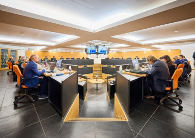 Sala conferenze Eucentre durante il forum Prevenzione in Azione sulla sicurezza sismica delle strutture strategiche